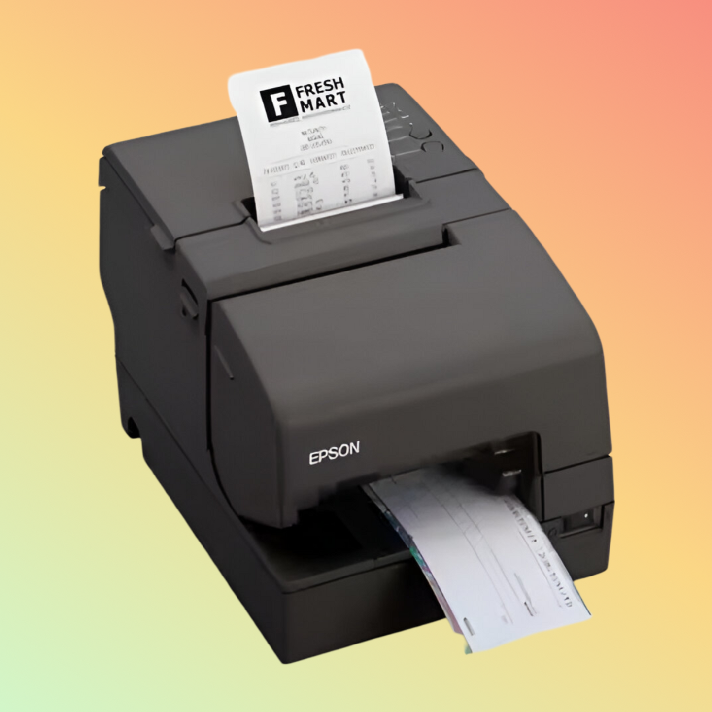 TM-H6000IV Multifunction Printer, 9 Pin, MICR and Drop in Validation, Ethernet/USB Interfaces, Dark Gray