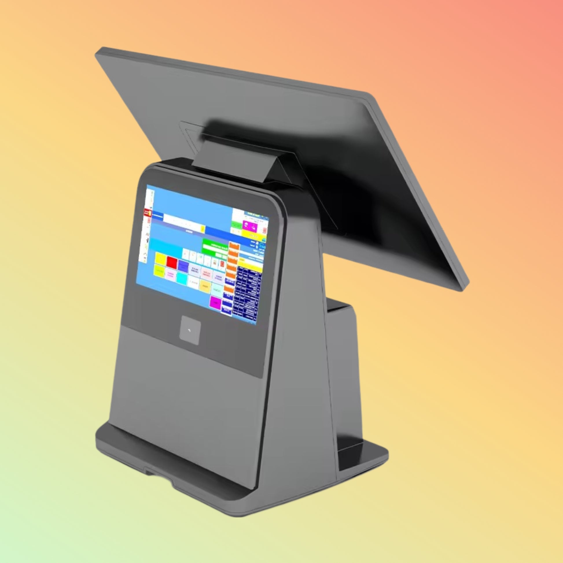 Close-up of POSTECH NT-D200R All-in-One POS System in Restaurant Setting