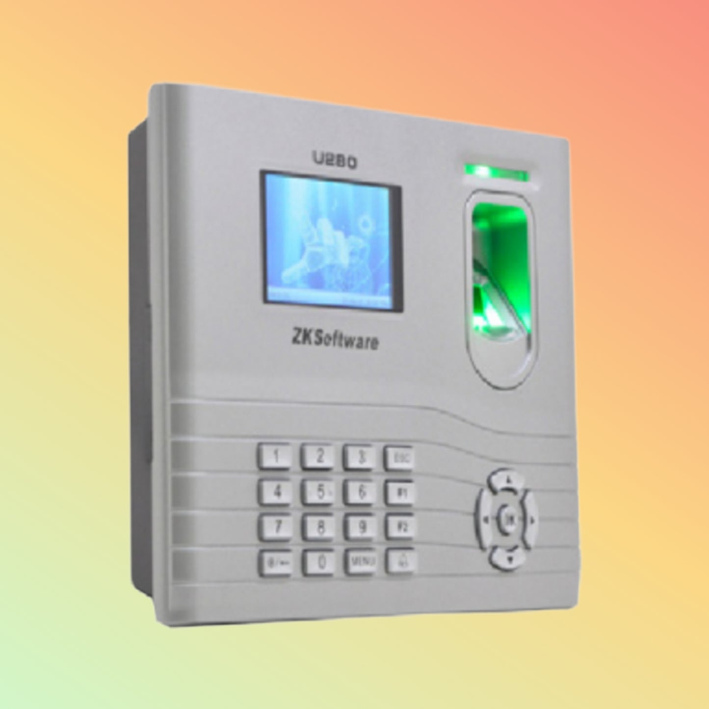 Side View of ZKTeco U280 Displaying Fingerprint Scanner