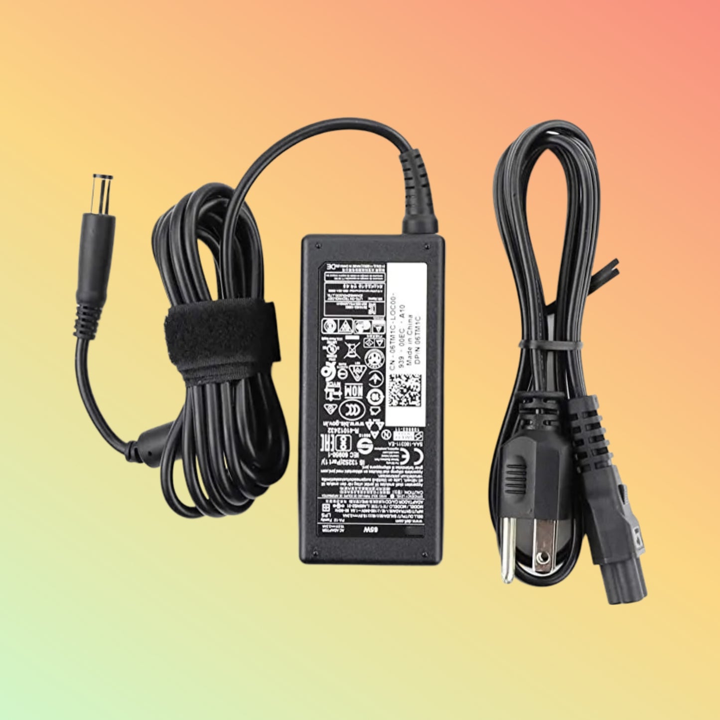 "Dell 65W AC Adapter Charger with 19.5V, 3.34A Output"