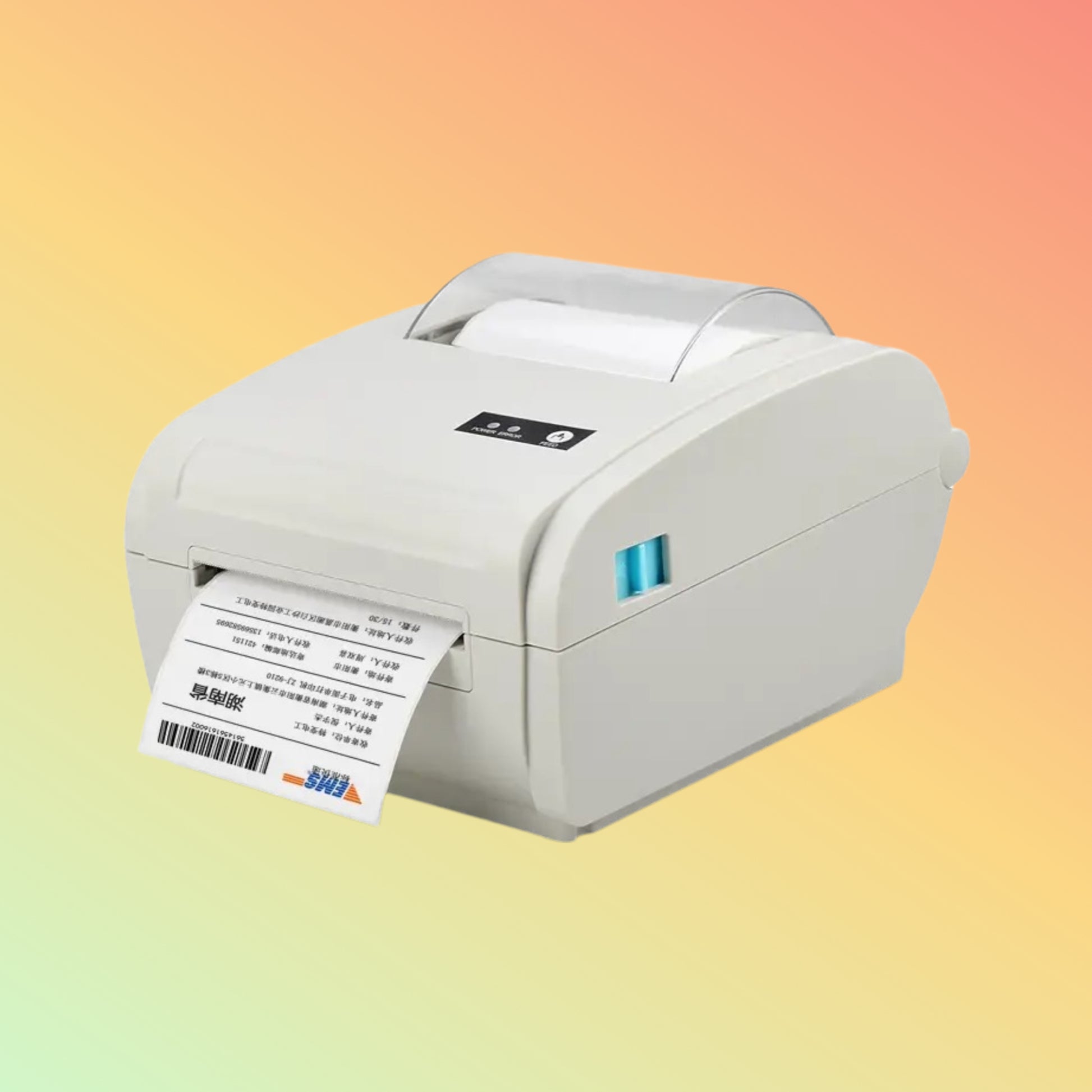 NT-R9210 Thermal Label Printer showing USB interface and paper feed