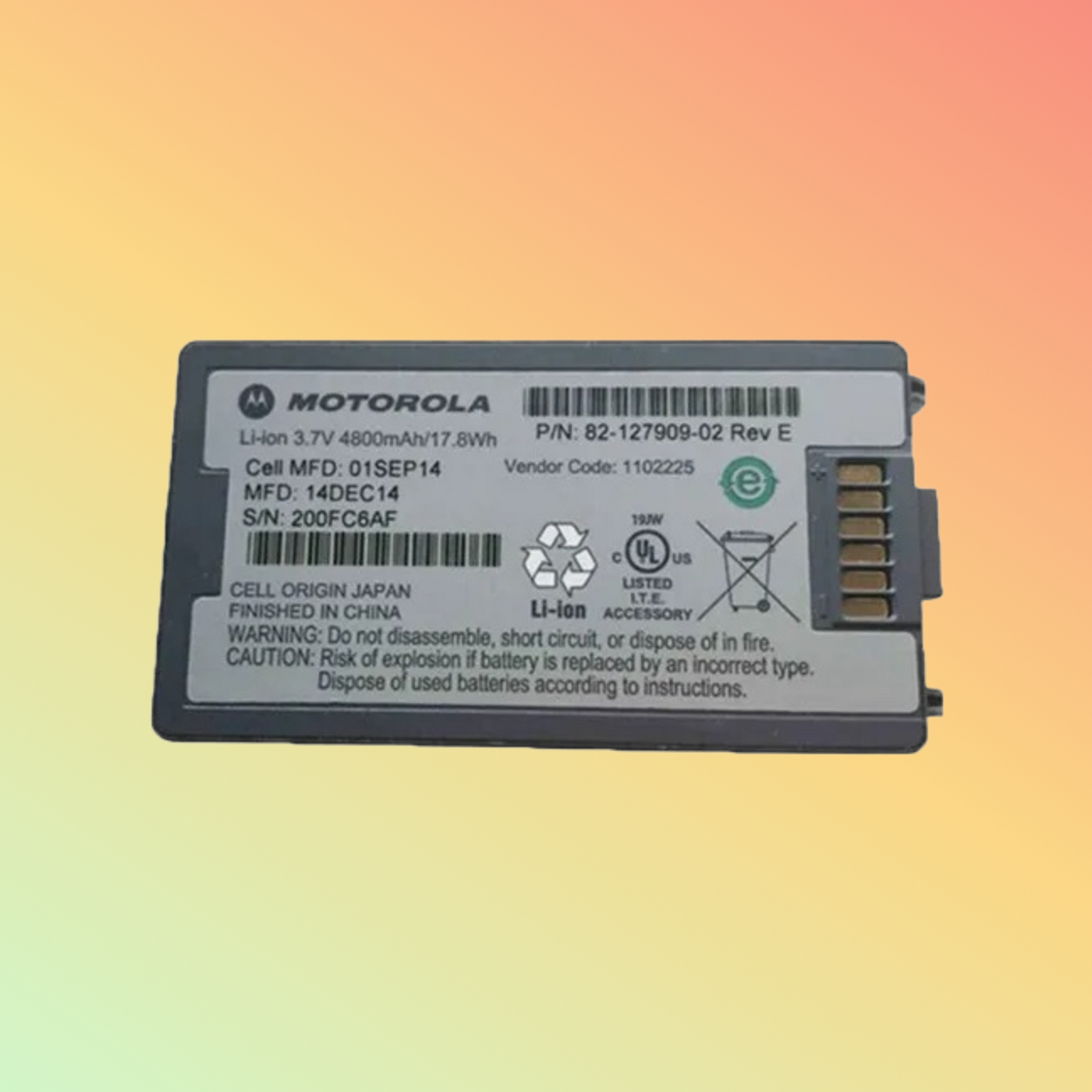 New Battery 4800mAh (82-127909-01) for MC3190