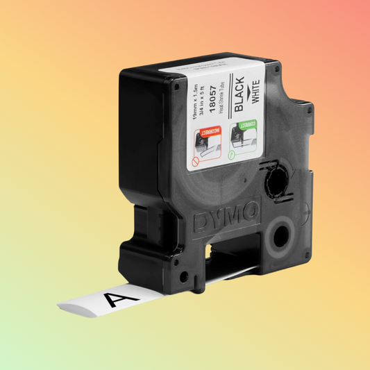 Dymo Rhino 9mm Heat Shrink Tube 18053 Black on White