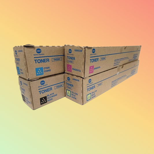 Konika Minolta TN-328 4-Color Toner Cartridge Set for Bizhub C300i Bizhub C360i