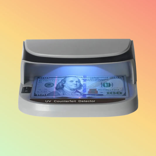 "Close-up of NEOTECH AL-09 Money Detector’s LED display for authentication."