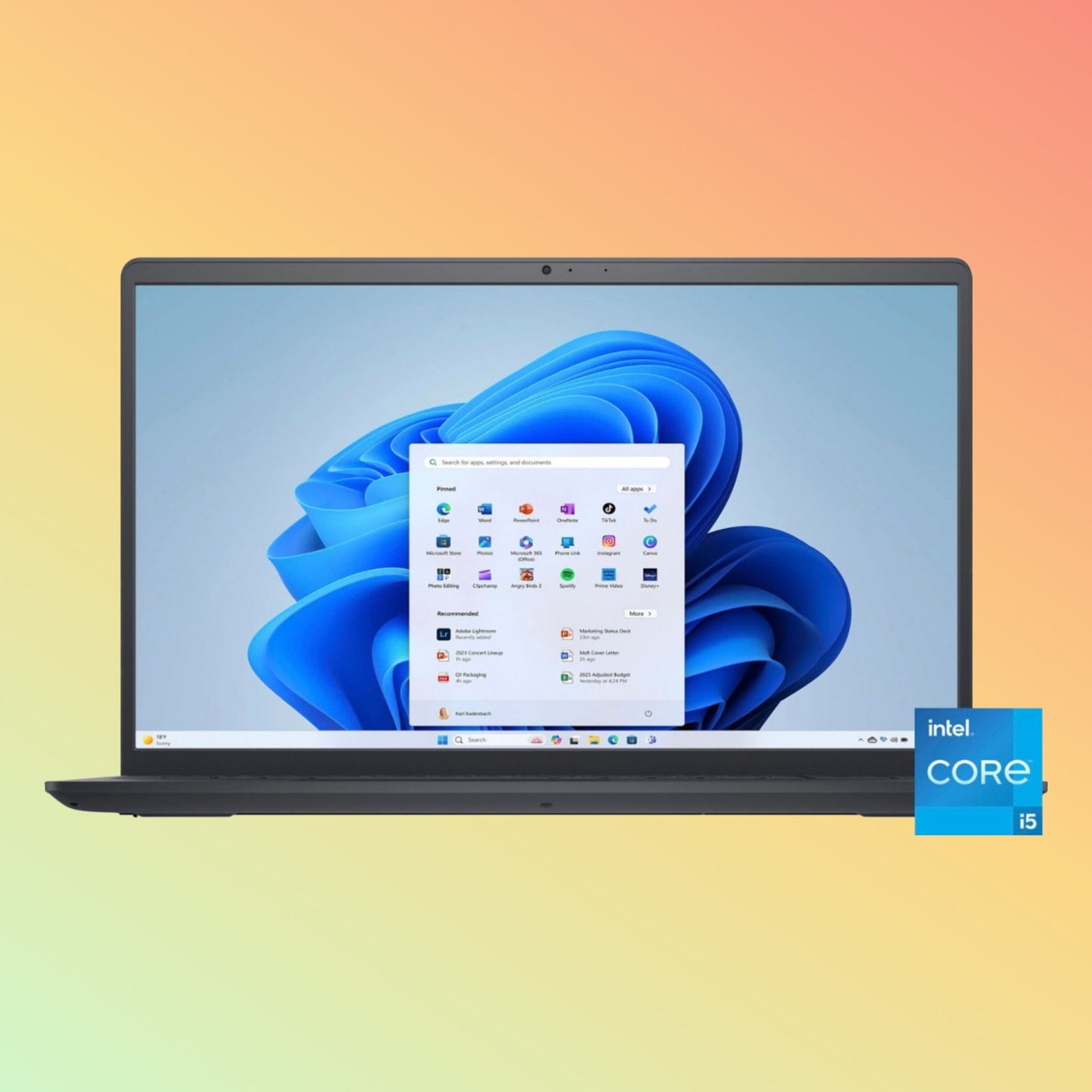 كمبيوتر محمول DELL INSPIRON 15 i3520-5124BLK-PUS - معالج i5-1235U من الجيل الثاني عشر