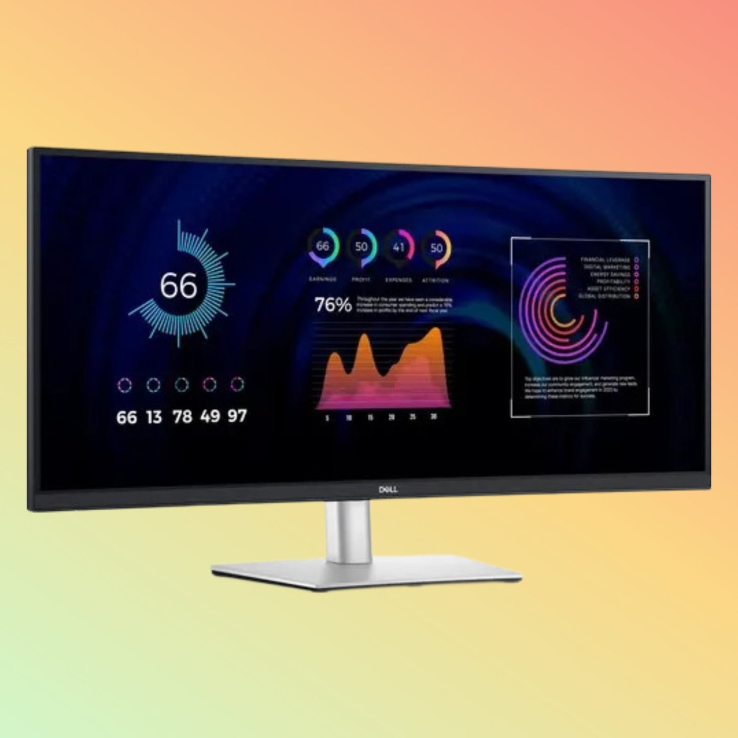 DELL P3424WE Curved Monitor - 34" WQHD (3440 x 1440), IPS. HDMI, DP, 300 nits, 60 Hz