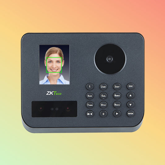 ZK P300 biometric attendance device with palm, face, and fingerprint recognition.