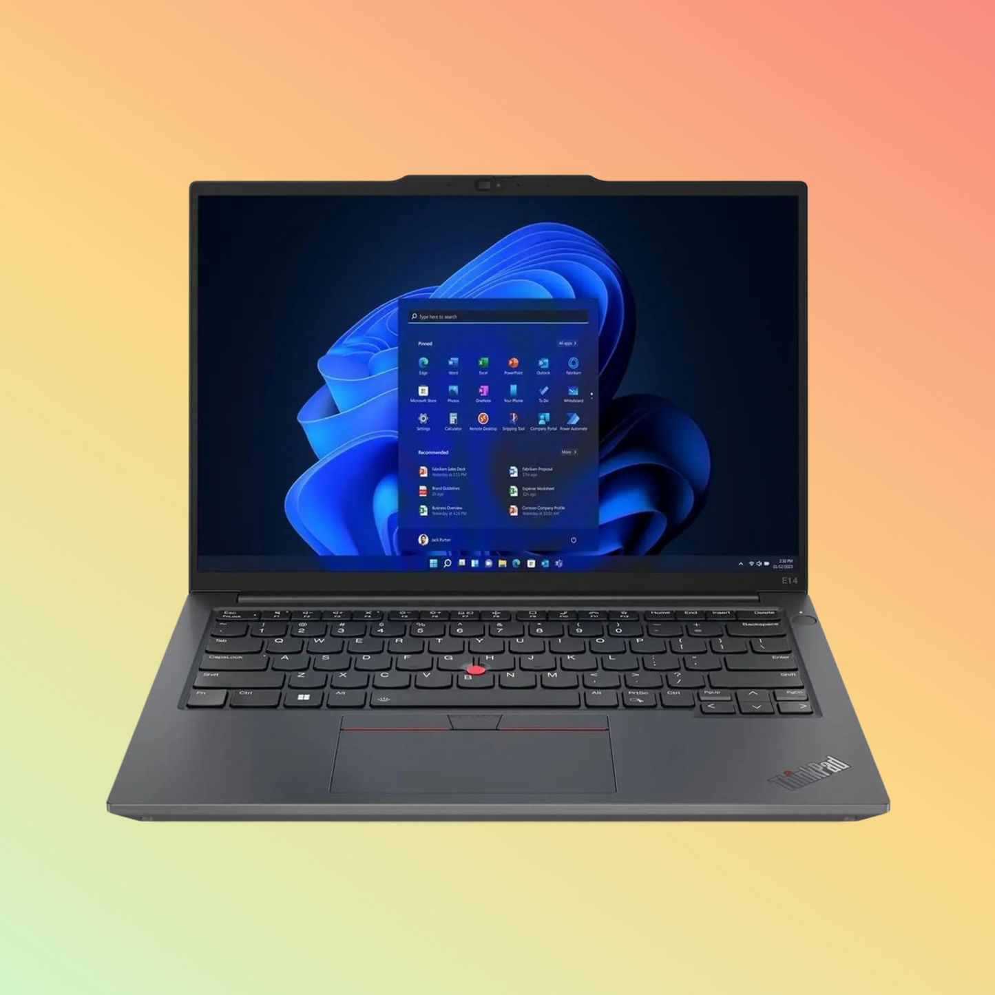 لابتوب لينوفو ثينك باد E14 G5 - معالج i7-13700H من الجيل الثالث، سعة تخزين 16 جيجابايت، قرص SSD سعة 512 جيجابايت، شاشة 14 بوصة بدقة WUXGA
