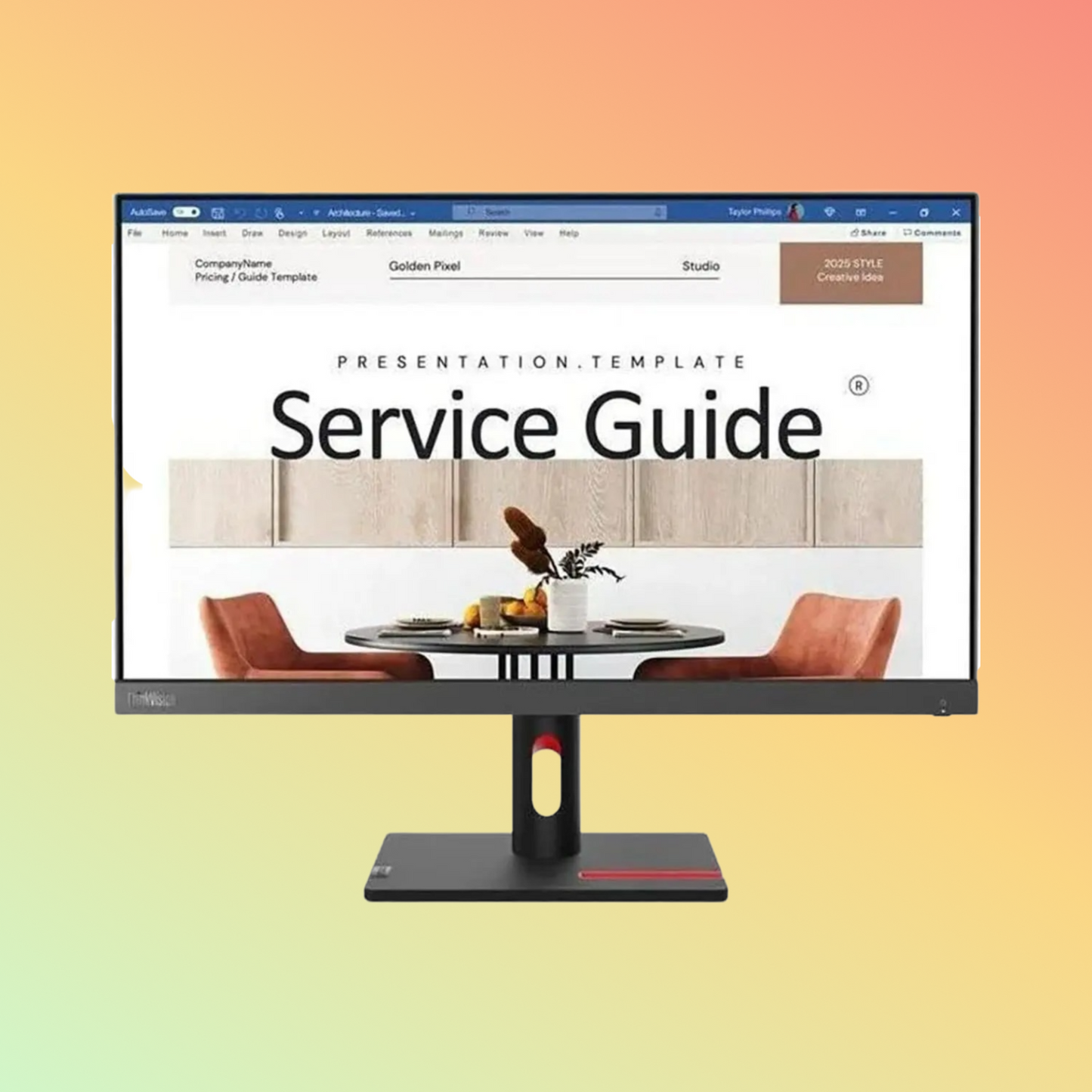شاشة LENOVO S24i-30 THINKVISION - 24 بوصة FHD (1920 × 1080)، IPS، HDMI، VGA، 250 شمعة، 100 هرتز