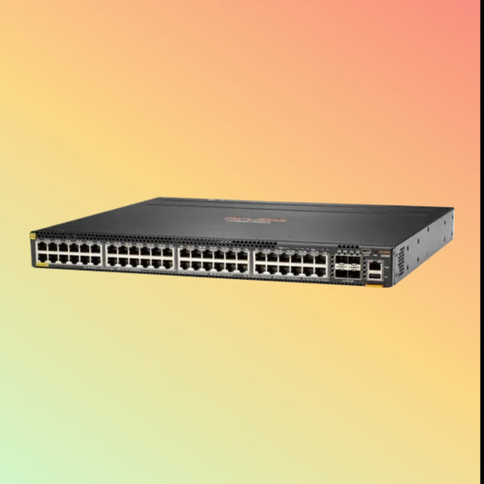 HPE अरूबा CX 6300M ​​(JL661A) स्विच - 48 x गीगाबिट ईथरनेट PoE+ पोर्ट RJ45, 4 x SFP 50 GbE WAN, 2 x USB, 1 x RJ45 LAN OOBM पोर्ट