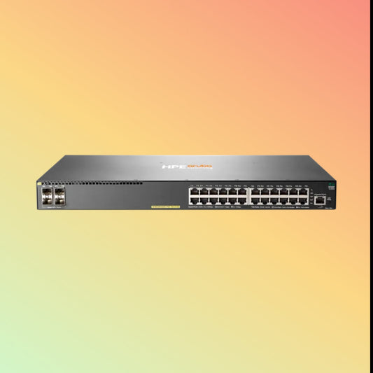 HPE Aruba 2930F (JL255A) Switch - 24 x Gigabit Ethernet PoE+ Ports, 4 x SFP+ 1/10GbE Ports
