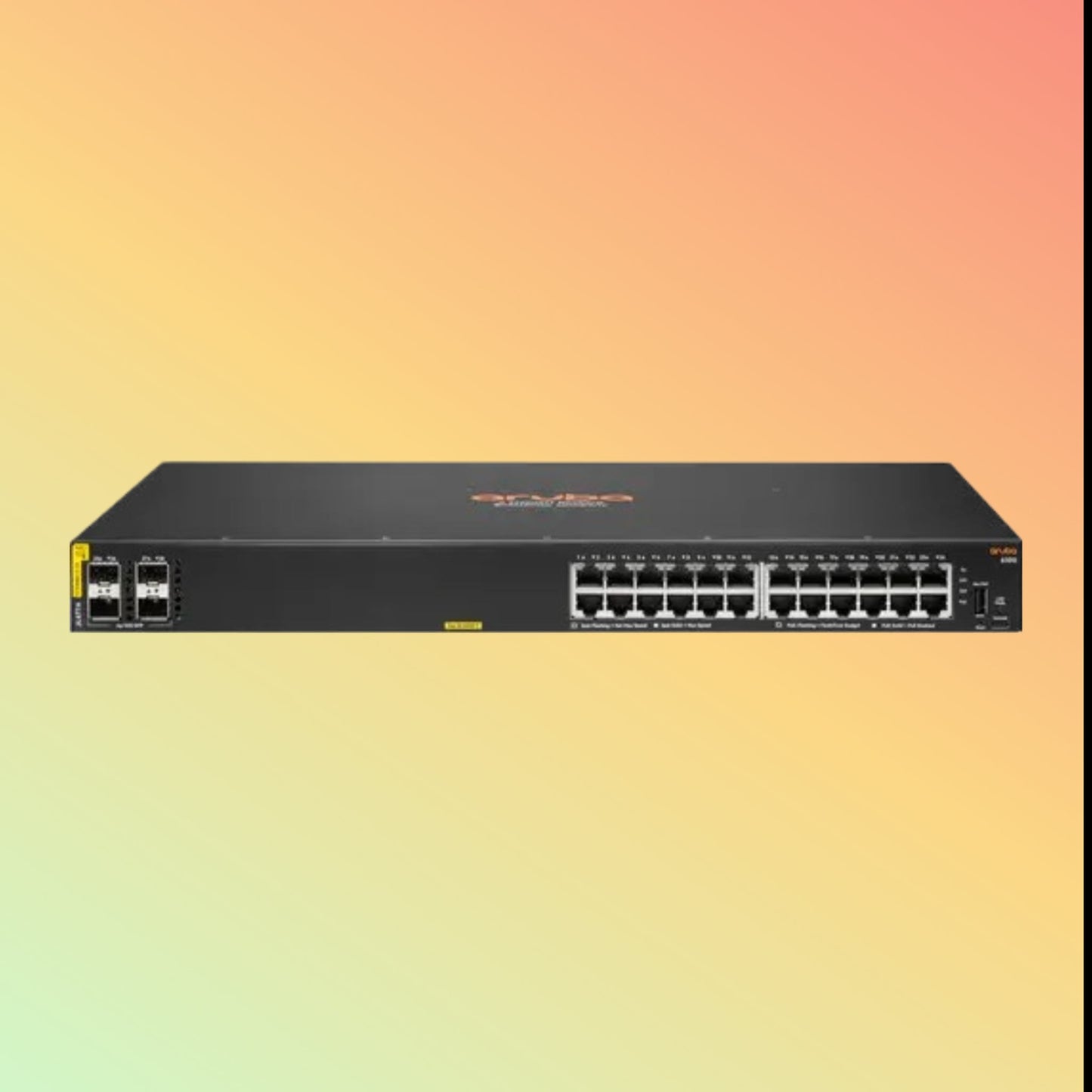 HPE अरूबा CX 6100 (JL677A) स्विच - 24 x गीगाबिट ईथरनेट PoE+ पोर्ट RJ45, 4 x SFP+ 10 GbE WAN, 1 x USB-C