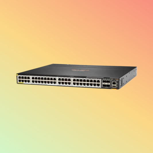 HPE अरूबा CX 6300M ​​(JL659A) स्विच - 48 x 5 GbE PoE++ पोर्ट RJ45, 4 x SFP 25 GbE, 2 x USB