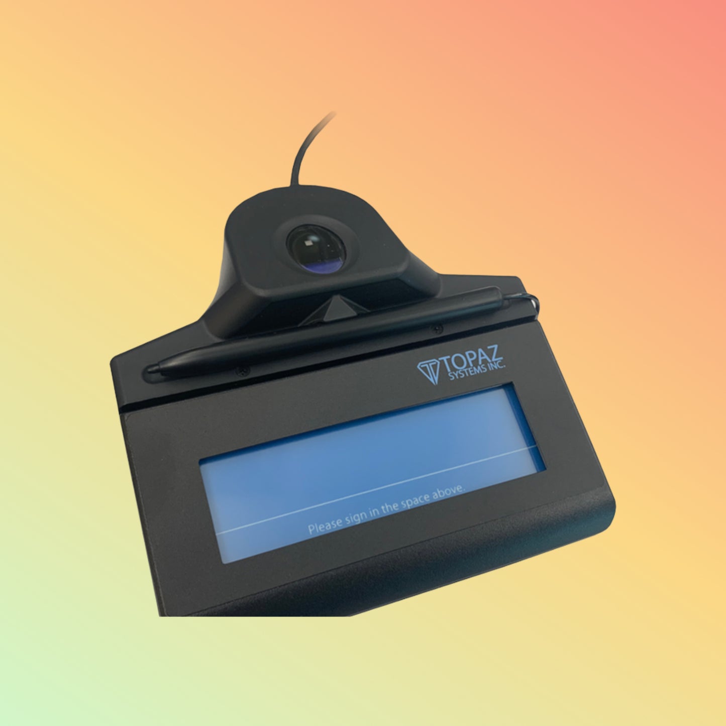 “Topaz signature pad in use for secure digital transactions”