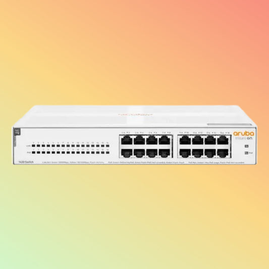 HPE अरूबा इंस्टेंट ऑन 1430 (R8R48A) स्विच - 16 x गीगाबिट ईथरनेट PoE++ पोर्ट RJ45 (100 W, 802.3bt टाइप 4)