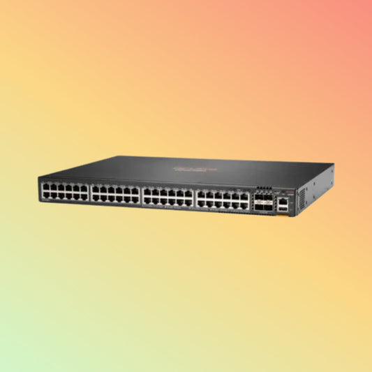 HPE अरूबा CX 6300F (JL667A) स्विच - 48 x गीगाबिट ईथरनेट पोर्ट, 4 x 1G/10G/25G/50G/SFP पोर्ट, 1 x USB‑C कंसोल पोर्ट