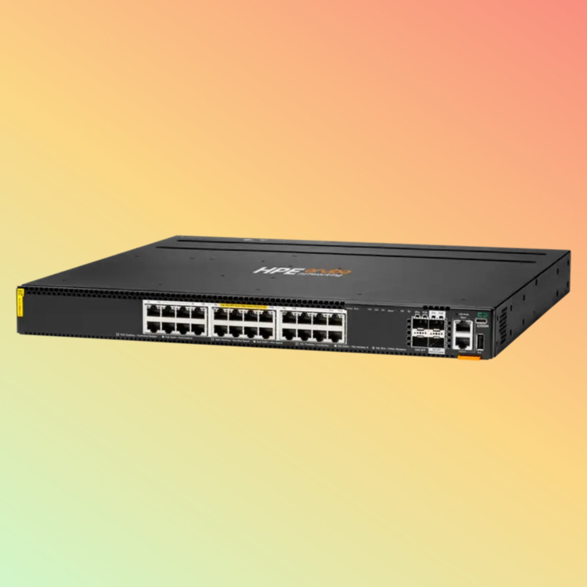 HPE अरूबा CX 6300M ​​(R8S89A) स्विच - 24 x HPE स्मार्ट रेट बेस-T पोर्ट, 2 x 10G/25G/50G SFP पोर्ट