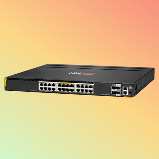 HPE अरूबा CX 6300M ​​(R8S89A) स्विच - 24 x HPE स्मार्ट रेट बेस-T पोर्ट, 2 x 10G/25G/50G SFP पोर्ट