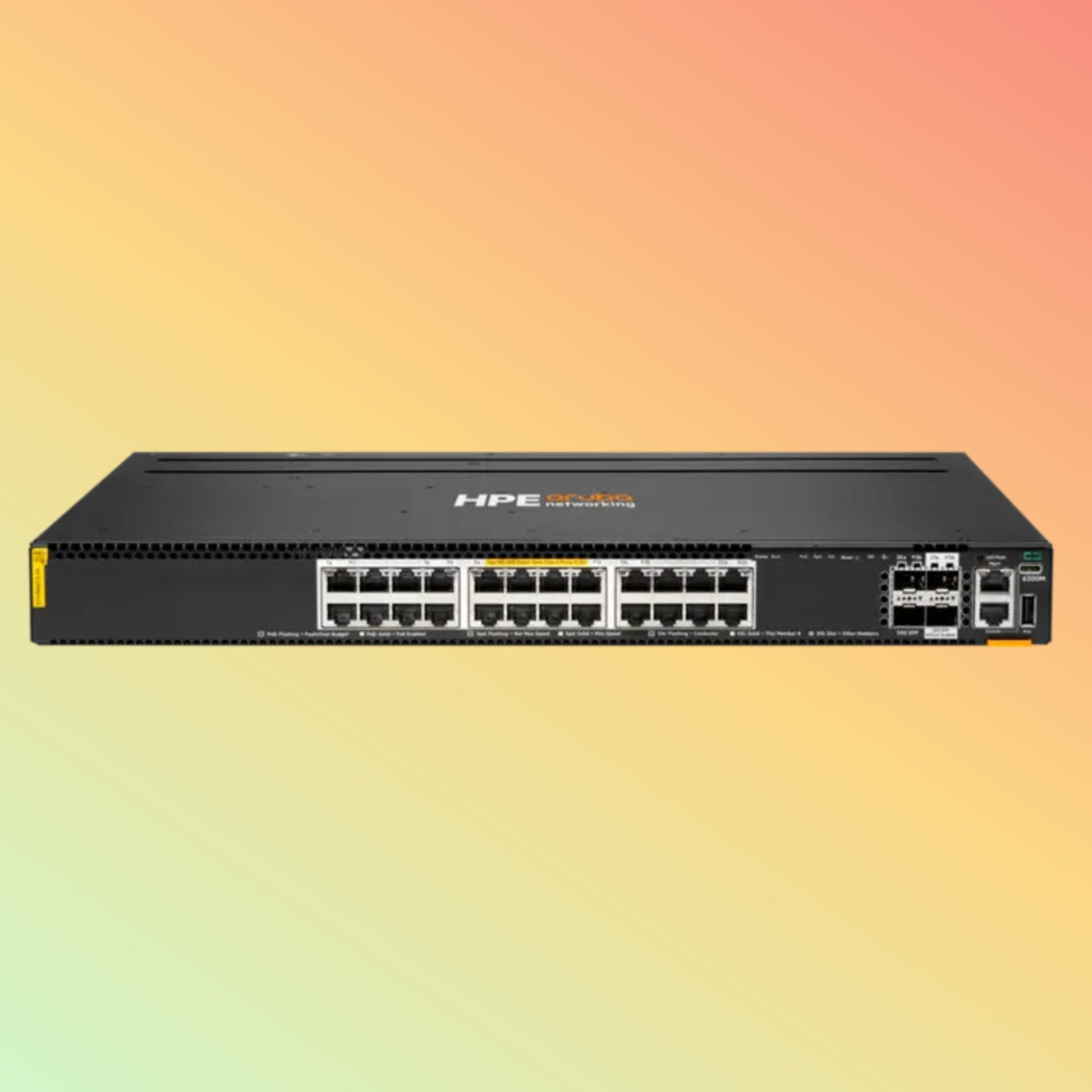 HPE अरूबा CX 6300M ​​(R8S89A) स्विच - 24 x HPE स्मार्ट रेट बेस-T पोर्ट, 2 x 10G/25G/50G SFP पोर्ट