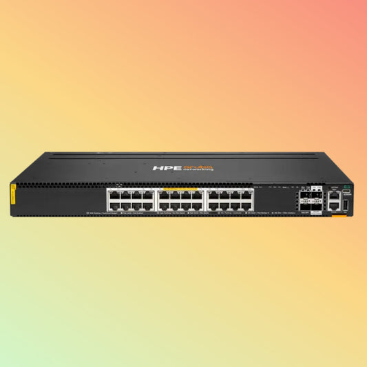 HPE अरूबा CX 6300M ​​(R8S89A) स्विच - 24 x HPE स्मार्ट रेट बेस-T पोर्ट, 2 x 10G/25G/50G SFP पोर्ट