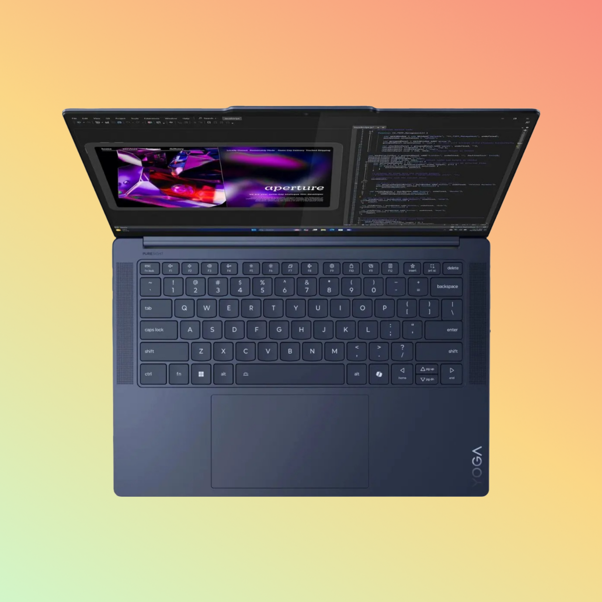 لابتوب لينوفو يوجا سليم 7 14Q8X9 - معالج سنابدراجون إكس إليت، 16 جيجابايت، 512 جيجابايت SSD، كوالكوم أدرينو، شاشة 14.5 بوصة بدقة 3K