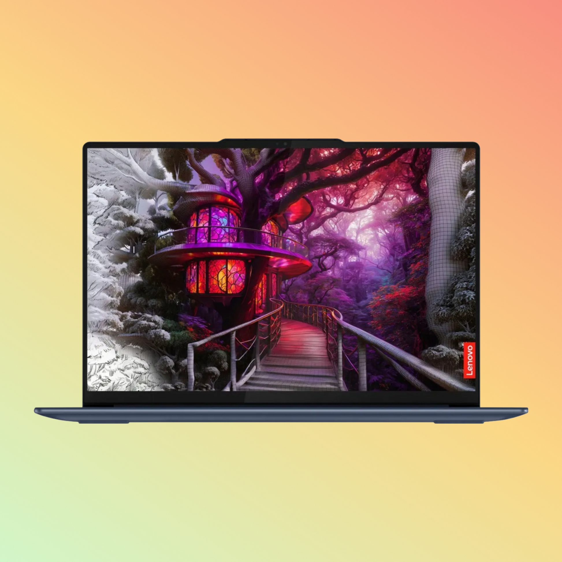لابتوب لينوفو يوجا سليم 7 14Q8X9 - معالج سنابدراجون إكس إليت، 16 جيجابايت، 512 جيجابايت SSD، كوالكوم أدرينو، شاشة 14.5 بوصة بدقة 3K