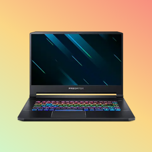 لابتوب الألعاب ACER PREDATOR TRITON 500 - معالج i7-10750H من الجيل العاشر، وذاكرة وصول عشوائي (RAM) سعة 16 جيجابايت، ومحرك أقراص صلبة SSD سعة 512 جيجابايت، وبطاقة رسومات NVIDIA GeForce RTX 2070 سعة 8 جيجابايت، وشاشة 15.6 بوصة عالية الدقة بالكامل