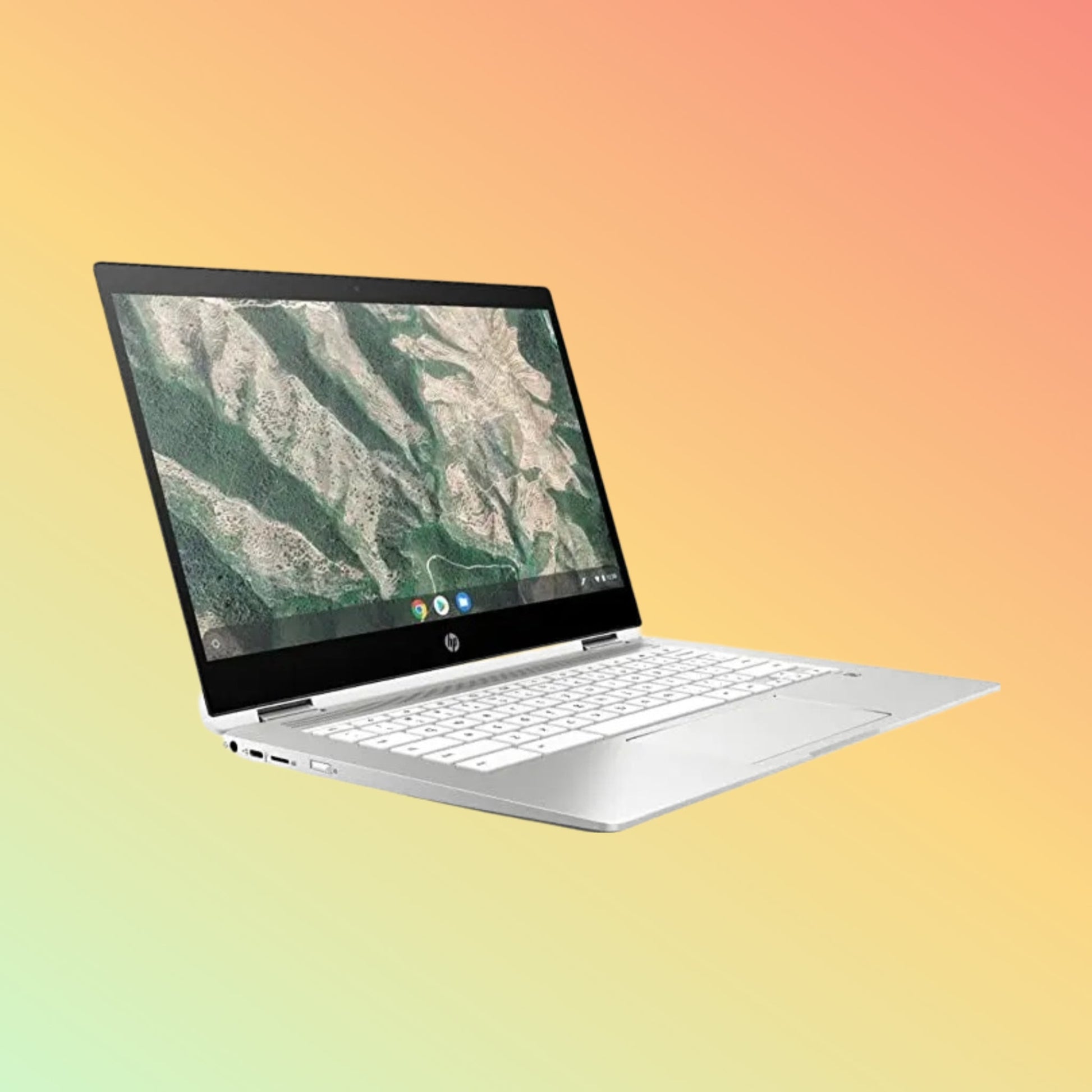 كمبيوتر محمول HP Chromebook 14b-CA0013DX - Intel Celeron N4020، سعة تخزين 4 جيجابايت، ذاكرة eMMC سعة 32 جيجابايت، شاشة 14 بوصة عالية الدقة تعمل باللمس X360