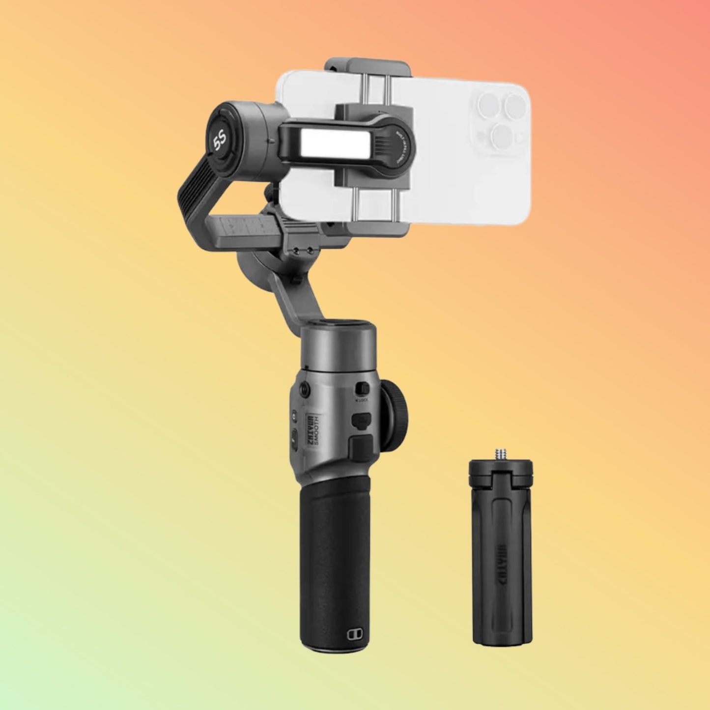 Zhiyun Smooth 5S Combo Smartphone Gimbal - 3 Axis, Bluetooth, 5.0 V Voltage, Gray