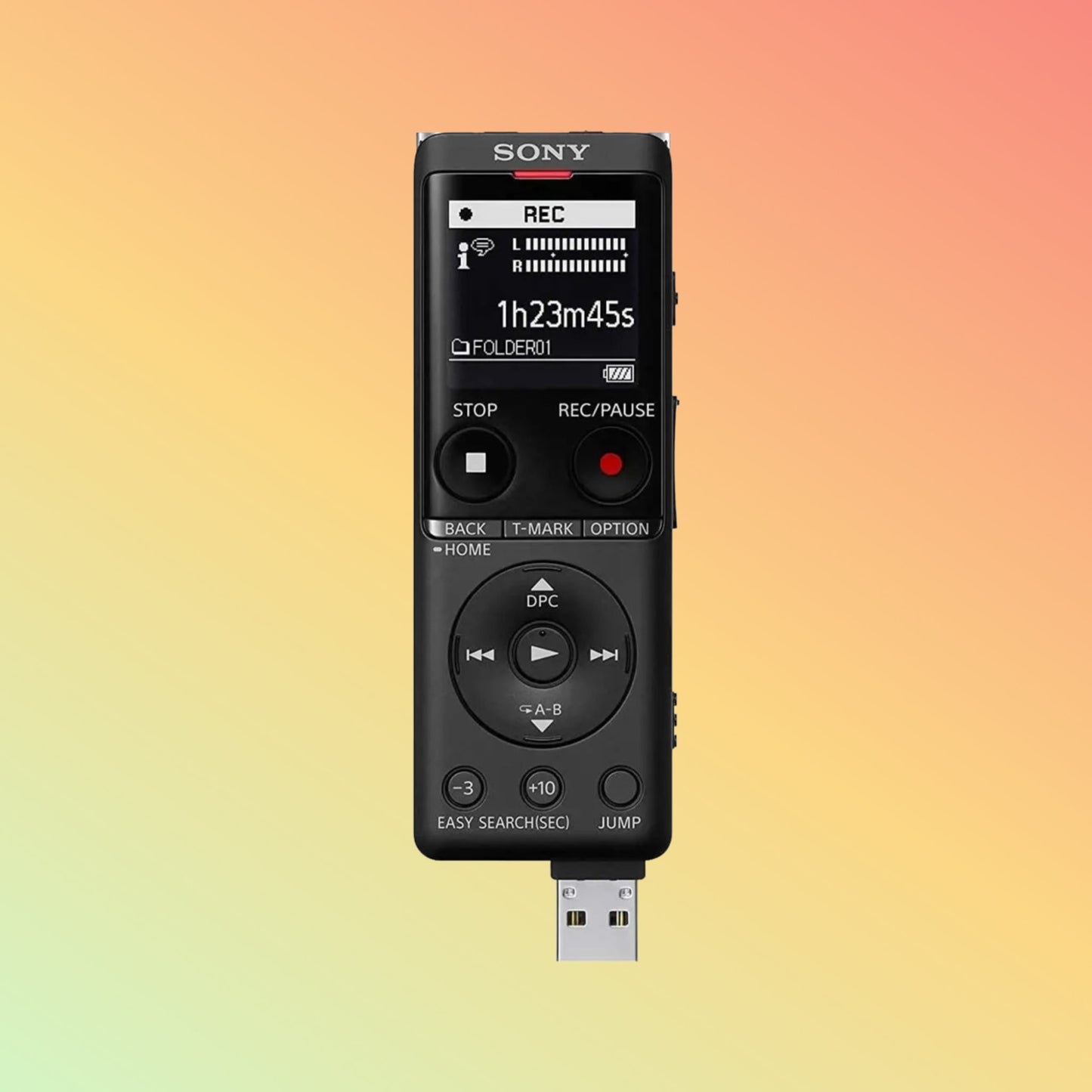 Sony ICD-UX570F Digital Voice Recorder - Built-in USB, OLED Display, Memory 4GB