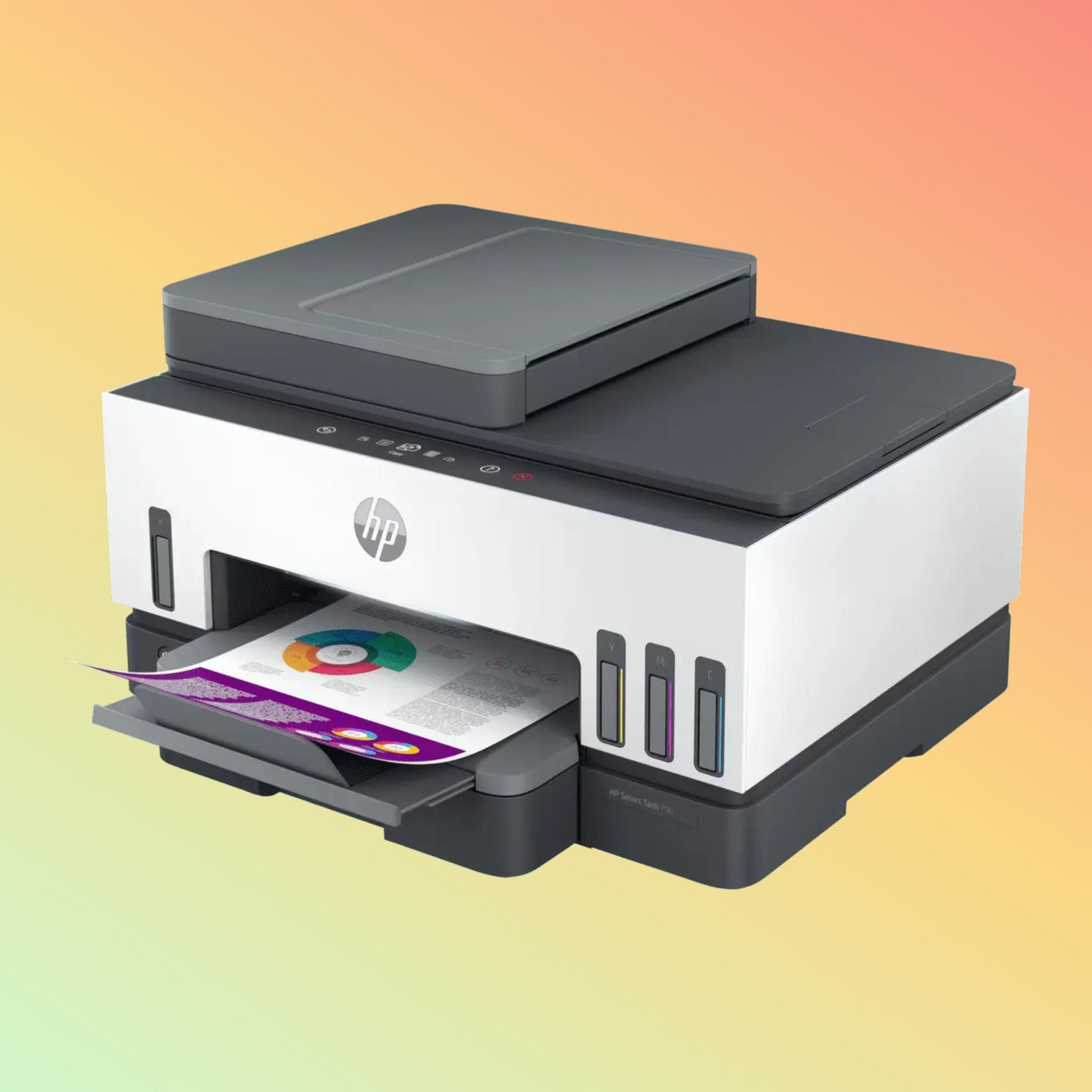 HP SMART TANK 750 Printer - Wireless, A4, Print Copy Scan, 15 ppm, 1200 x 1200 rendered dpi Resolution, 5,000 Pages Duty Cycle, Black and Color