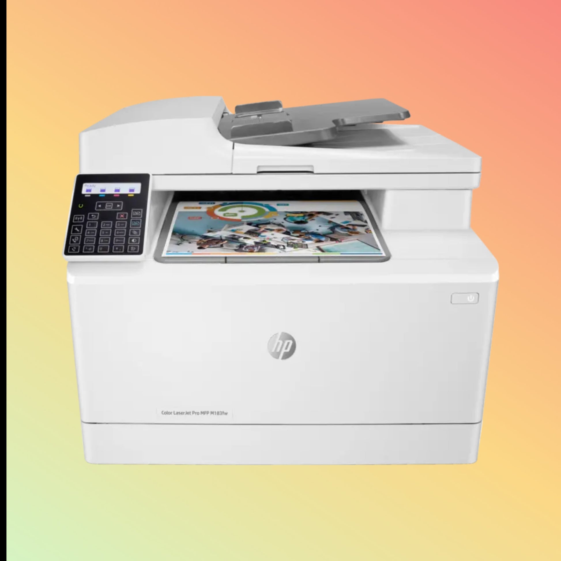 طابعة HP LaserJet Pro MFP M183FW - لاسلكية، A4، طباعة ونسخ ومسح ضوئي وفاكس، 16 صفحة في الدقيقة، دقة 600 × 600 نقطة في البوصة، دورة عمل 30,000 صفحة، أسود وملون