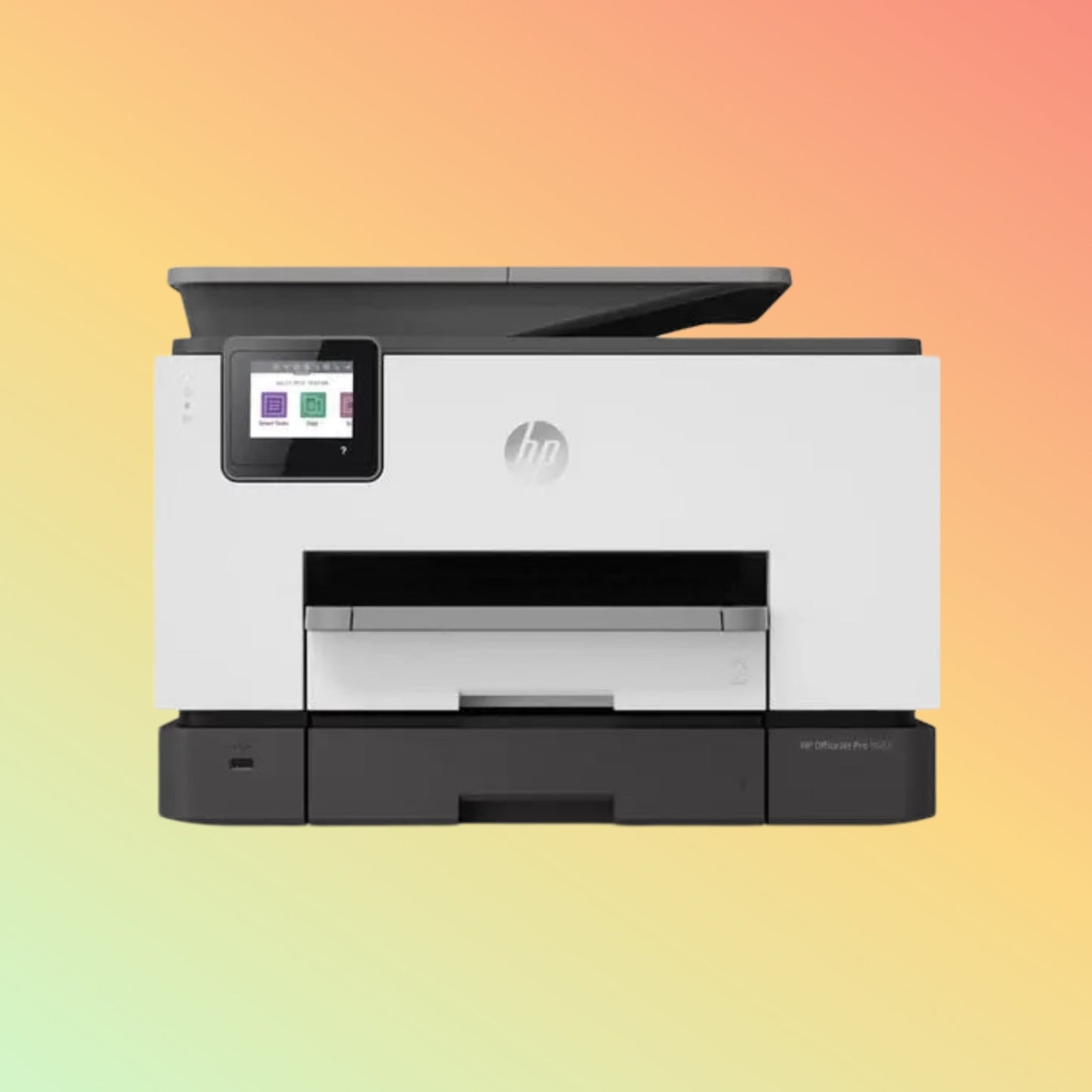 طابعة HP OfficeJet Pro 9023 - لاسلكية، A4، طباعة ونسخ ومسح ضوئي وفاكس، 24 صفحة في الدقيقة، دقة 1200 × 1200 نقطة في البوصة، دورة عمل 30,000 صفحة، أسود وملون