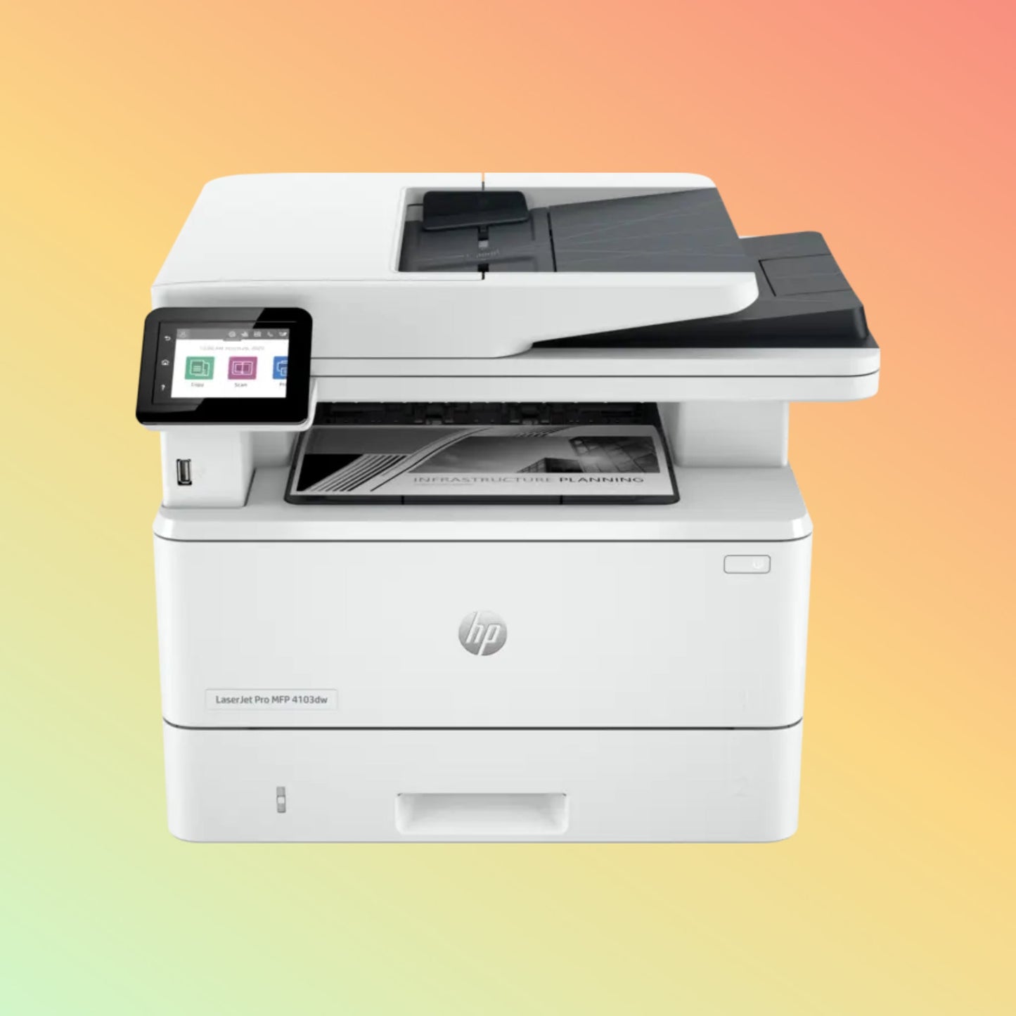 HP LaserJet Pro MFP 4103DW प्रिंटर - A4, प्रिंट कॉपी स्कैन, 42 ppm, 1200 x 1200 dpi रिज़ॉल्यूशन, 80,000 पेज ड्यूटी साइकिल