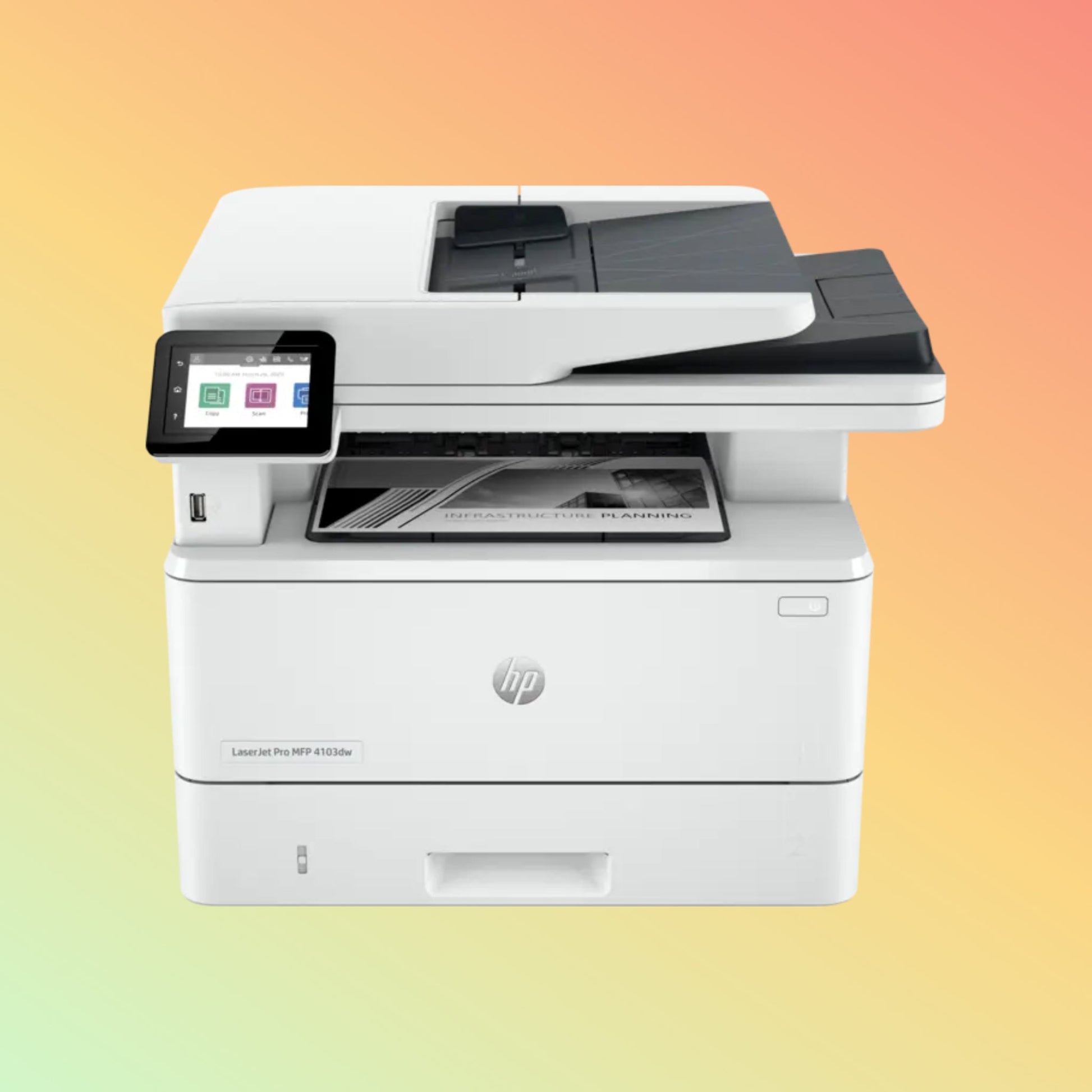 HP LaserJet Pro MFP 4103DW प्रिंटर - A4, प्रिंट कॉपी स्कैन, 42 ppm, 1200 x 1200 dpi रिज़ॉल्यूशन, 80,000 पेज ड्यूटी साइकिल
