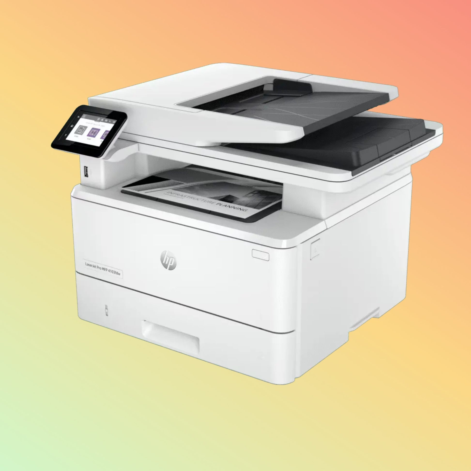 HP LaserJet Pro MFP 4103FDW प्रिंटर - वायरलेस, A4, प्रिंट कॉपी स्कैन फ़ैक्स, 40 ppm, 1200 x 1200 dpi रिज़ॉल्यूशन, 80,000 पेज ड्यूटी साइकिल