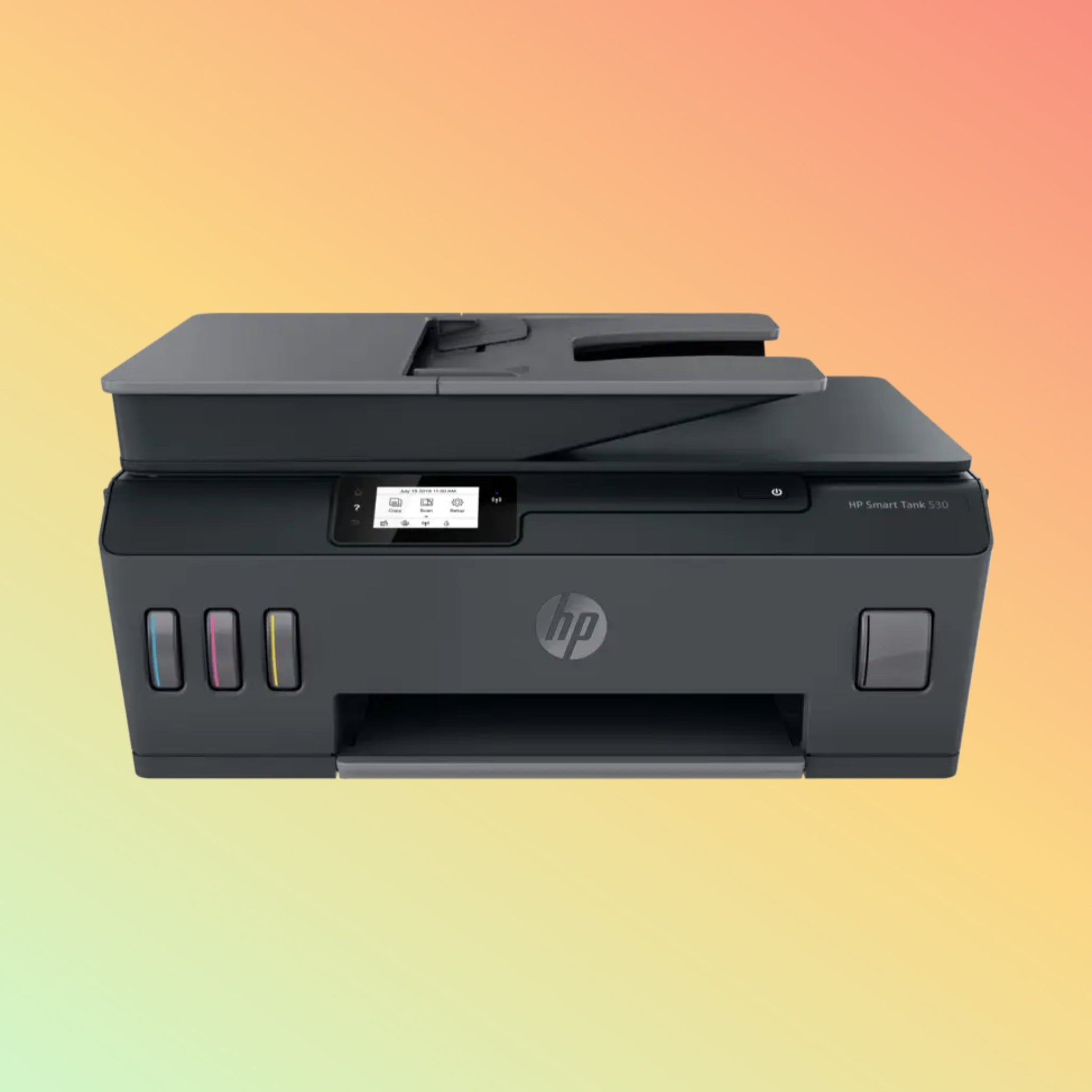 طابعة HP SMART TANK 530 - لاسلكية، A4، طباعة ونسخ ومسح ضوئي، 11 صفحة في الدقيقة، دقة 1200 × 1200 نقطة في البوصة، دورة عمل 1000 صفحة، أسود وملون