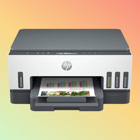 HP SMART TANK 720 Printer - Wireless, A4, Print Copy Scan, 15 ppm, 1200 x 1200 rendered dpi Resolution, 5,000 Pages Duty Cycle, Black and Color