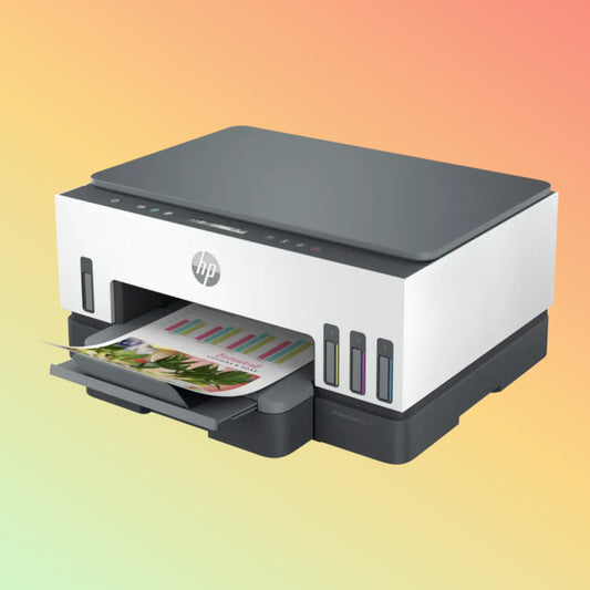 HP SMART TANK 720 Printer - Wireless, A4, Print Copy Scan, 15 ppm, 1200 x 1200 rendered dpi Resolution, 5,000 Pages Duty Cycle, Black and Color