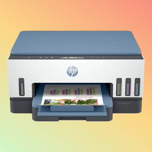 HP SMART TANK 725 Printer - Wireless, A4, Print Copy Scan, 15 ppm, 1200 x 1200 rendered dpi Resolution, 5,000 Pages Duty Cycle, Black and Color