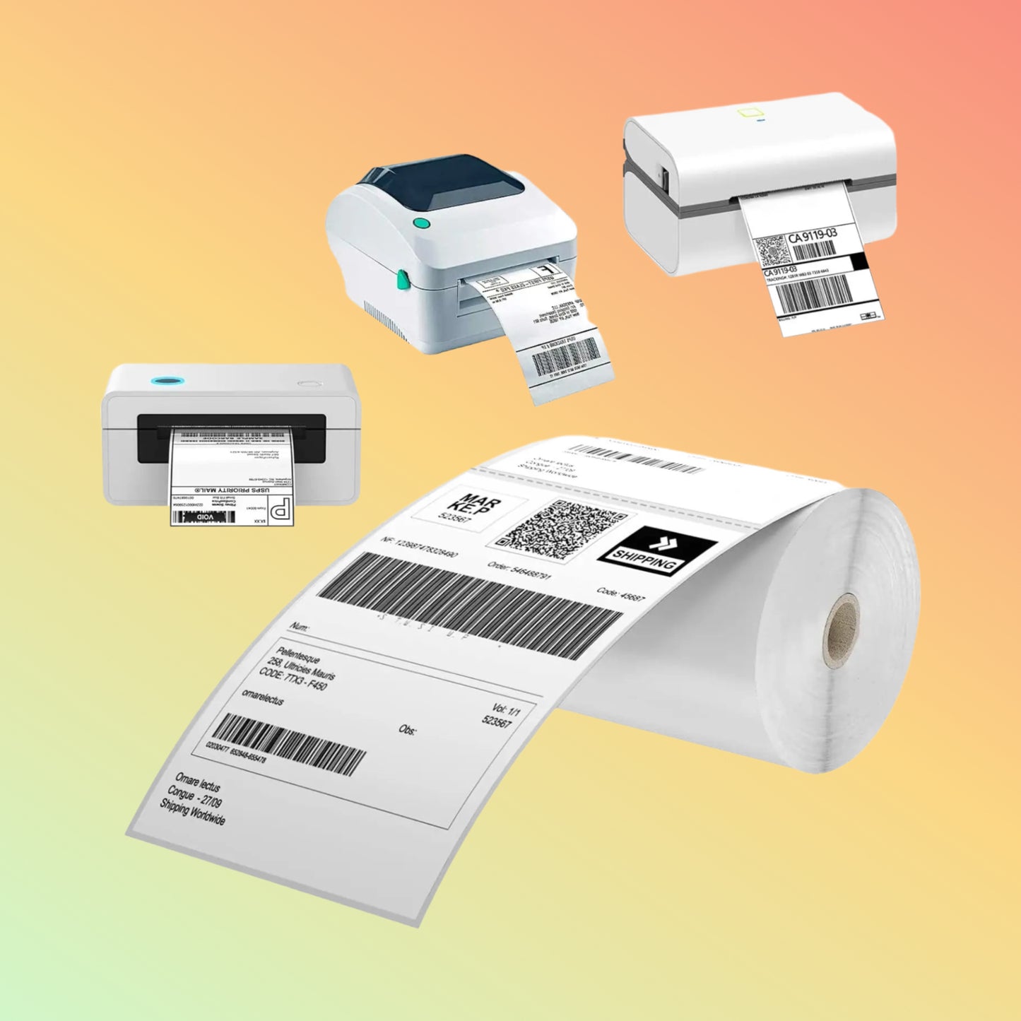 100mmx76mm Removable Thermal Synthetic Label