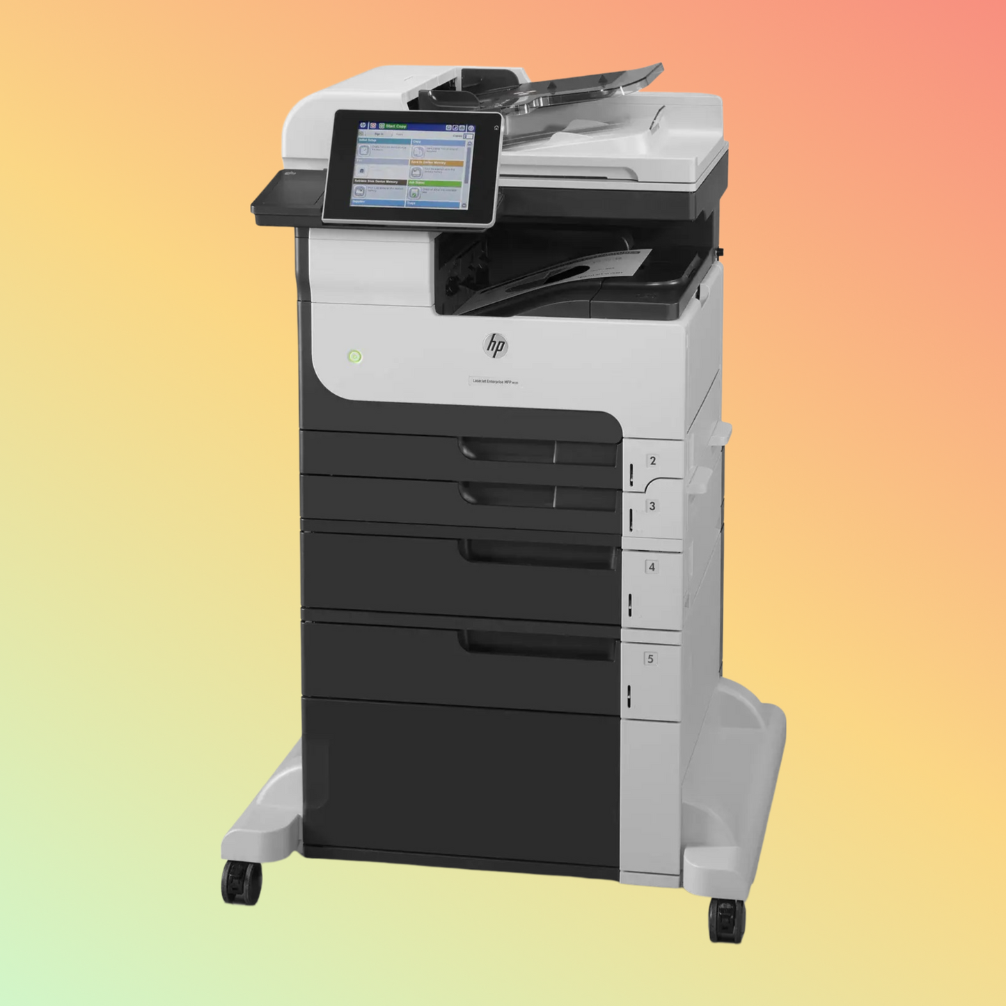طابعة HP LaserJet Enterprise MFP M725F - A4، طباعة ونسخ ومسح ضوئي وفاكس، 41 صفحة في الدقيقة، دقة 1200 × 1200 نقطة في البوصة، دورة عمل 200,000 صفحة 
