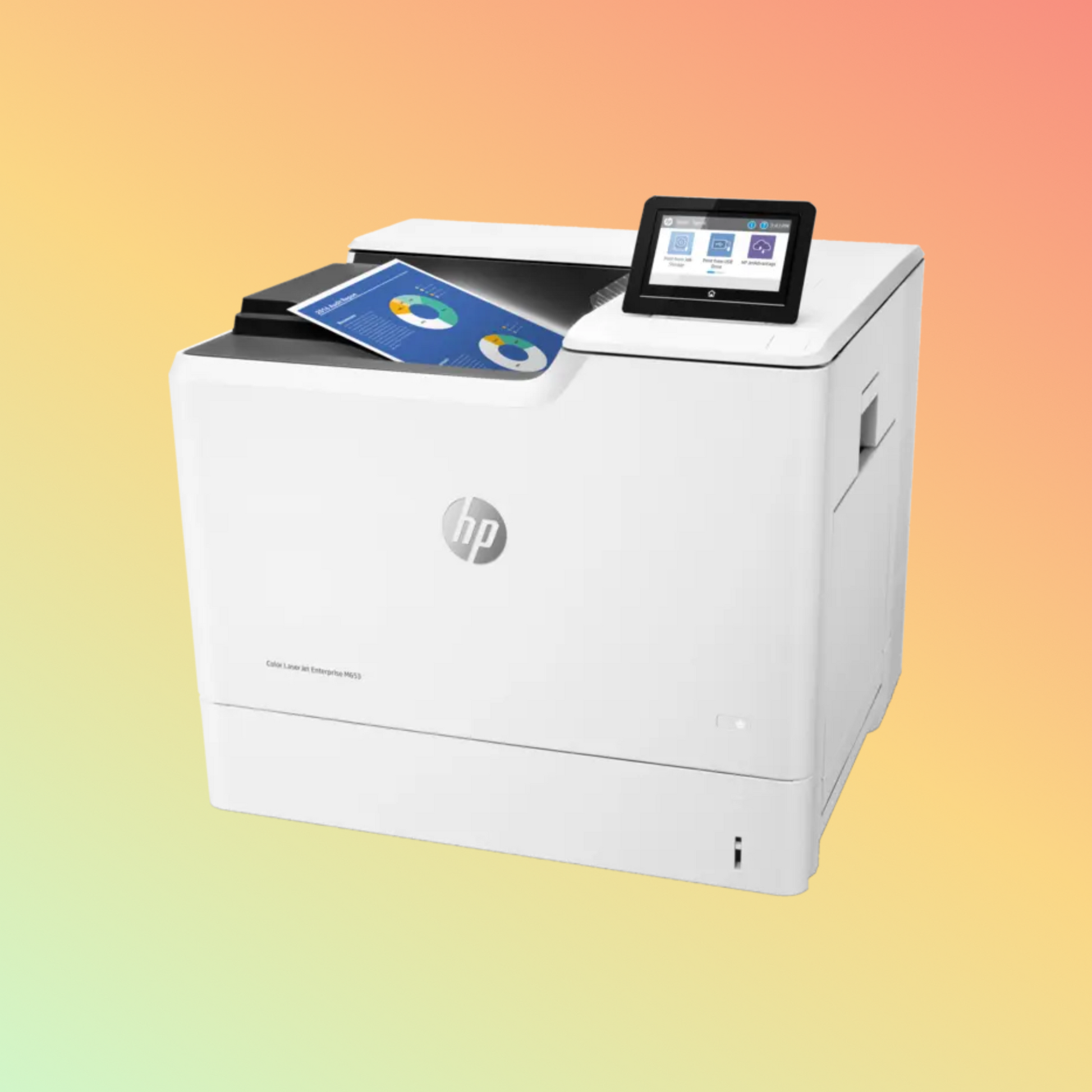 طابعة HP LaserJet Enterprise M653DN - مقاس A4، طباعة، 56 صفحة في الدقيقة، دقة 1200 × 1200 نقطة في البوصة، دورة عمل 120,000 صفحة، أسود وملون