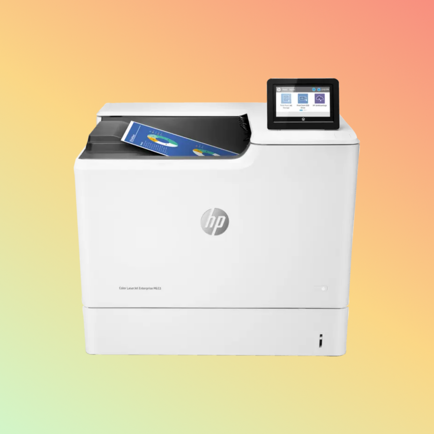 طابعة HP LaserJet Enterprise M653DN - مقاس A4، طباعة، 56 صفحة في الدقيقة، دقة 1200 × 1200 نقطة في البوصة، دورة عمل 120,000 صفحة، أسود وملون