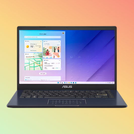 لابتوب ASUS E510MA - معالج CELERON-N4020، ذاكرة وصول عشوائي (RAM)، قرص SSD سعة 4 جيجابايت، سعة تخزين 256 جيجابايت، شاشة 15.6 بوصة عالية الدقة