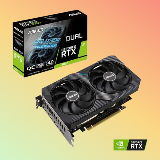 بطاقة رسومات ASUS DUAL GeForce RTX 3060 V2 - 15 جيجابت في الثانية، 2 فتحة، دقة 7680 × 4320، HDMI، DP، 12 جيجابايت، D6
