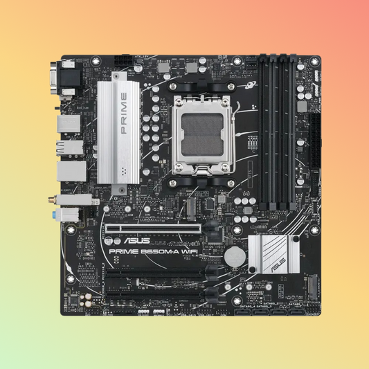 اللوحة الأم ASUS PRIME B650M-A - AMD Socket AM5، B650، 4 x DIMM، DP، VGA، HDMI، 2 x M.2 slots، USB 3.2 Gen، ذاكرة فلاش ROM سعة 256 ميجابايت