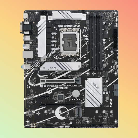 اللوحة الأم ASUS PRIME B760-PLUS D4 - مقبس Intel LGA1700، B760، 4 x DIMM، DP، VGA، HDMI، ذاكرة فلاش ROM سعة 128 ميجابايت