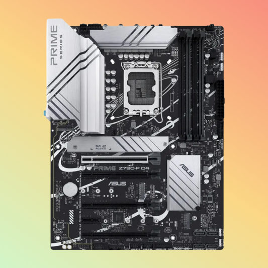 اللوحة الأم ASUS PRIME Z790-P D4 - مقبس Intel LGA1700، Z790، 4 x DIMM، 3 x M.2 slots، DP، HDMI، ذاكرة فلاش ROM سعة 192 (128+64) ميجابايت
